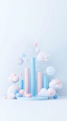 Poster - Digital marketing analysis, social graphs and analytics icons, 3D illustration
