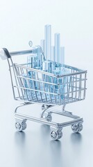 Poster - Ecommerce sales analysis, digital cart and sales metrics, 3D illustration