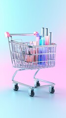 Poster - Ecommerce sales analysis, digital cart and sales metrics, 3D illustration