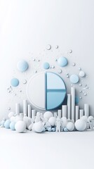 Poster - Market segmentation analysis, pie charts and demographic icons, 3D illustration