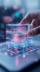 Poster - strategic insights analysis, person uncovering data layers on a screen, 3d illustration