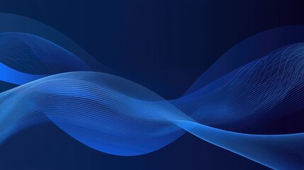 Poster - Modern dark blue background with geometric lines and shapes, perfect for tech or business presentations.