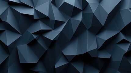 Poster - Wide abstract banner with dark blue tones and futuristic geometric shapes, creating a professional and clean design.