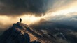 © Alex - Mountain Climber Experiencing Triumph and Awe at the Summit Generative AI