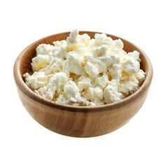 Wall Mural - Fresh Cottage Cheese in a Wooden Bowl