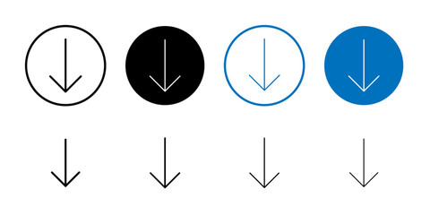 Poster - Arrow down icon Outline vector for web ui