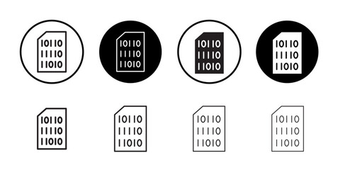 Poster - Binary code icon Outline vector for web ui