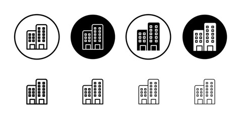 Poster - Building icon Outline vector for web ui