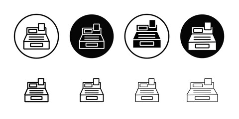 Poster - Cash register icon Outline vector for web ui