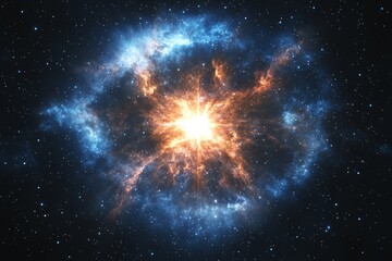 Leinwandbilder - A wide-angle view of a celestial star with cosmic elements, ideal for futuristic designs., photo of Isolated on transparent background-- C100