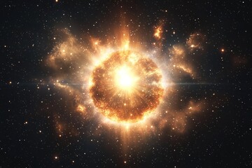 Leinwandbilder - A wide-angle view of a celestial star with cosmic elements, ideal for futuristic designs., photo of Isolated on transparent background-- C100