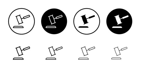 Poster - Gavel icon Outline vector for web ui