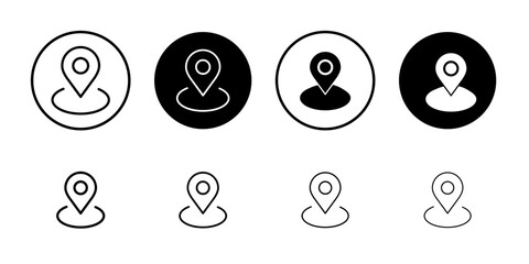 Poster - Location pin icon Outline vector for web ui