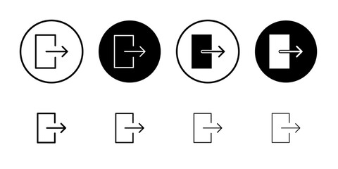 Aufkleber - Log out icon Outline vector for web ui