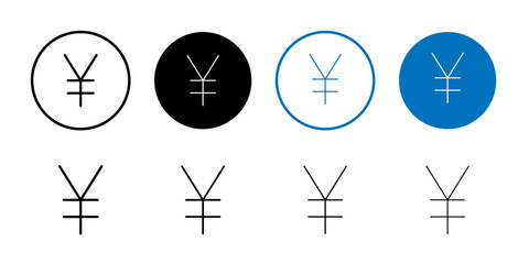 Poster - Yen Icon Outline vector for web ui