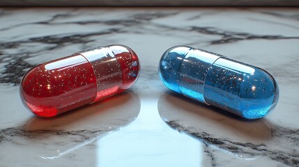 Faced with red and blue pills, the choice between reality and illusion, truth and deception is yours.