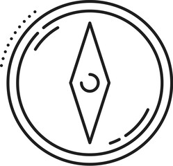 Poster - Business data analytics, discover thin line icon. Company strategy report infographics, finance data analytics or business database analysis linear vector pictogram with compass arrow