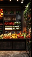 Poster - Fresh produce displayed in a modern grocery store.