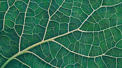 Immerse yourself in the vibrant tapestry of nature with this stunning closeup of a pristine leaf. Its verdant hue and intricate veins evoke the raw beauty of the natural world