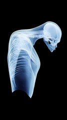Poster - X ray of human shoulder joint illustrating skeletal structure and posture. image captures intricate details of bones and joints, showcasing human anatomy beautifully