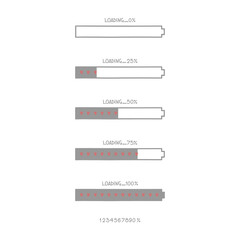 Fototapete - collection set of cute doodle hand draw loading process progress counter bar computer battery, banne