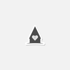 Aufkleber - House with hearts inside icon sticker isolated on gray background