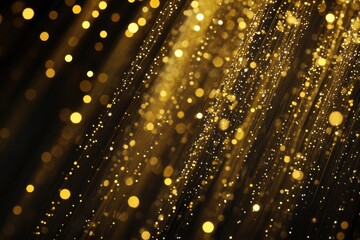 Poster - Shimmering amber waves adorned with sparkling dots against a dark vertical canvas