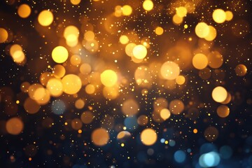Poster - Shiny radiant light-filled golden bokeh design component