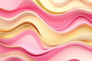 Poster - Abstract context in golden and blush clay currents. Moving soft hues. Creative feature with fluid strokes. Graphic design in gentle shades