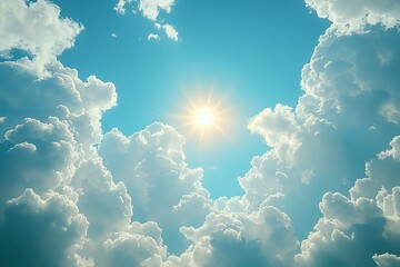 A breathtakingly sunny sky conveys a sense of heavenly serenity and warmth.