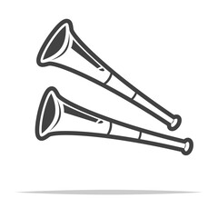 Sticker - Vuvuzela horn trumpet outline icon transparent vector isolated