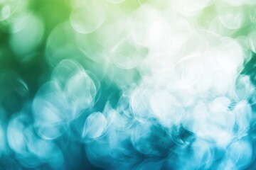 Poster - Creative blurred backdrop featuring shades of green, blue, and white