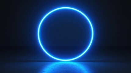 Poster - Neon Circle Glowing in Darkness