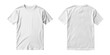 © Delphotostock - Mockup of t-shirt designs, male white tshirt template, front and back view, mock-up isolated on transparent background, png