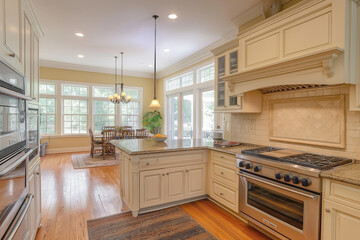 modern kitchen interior with Clean and spacious design white and black