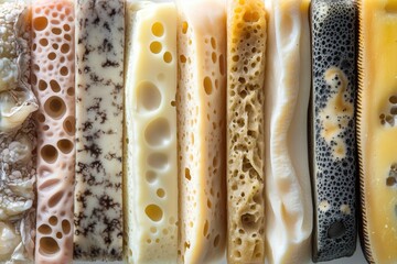 Poster - Close-up of Various Types of Cheese with Holes