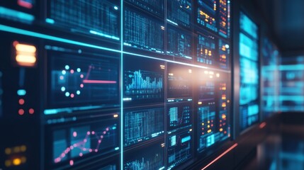 Data Analysis and Visualization with Charts and Graphs on Digital Screens