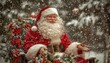 © Aleza - A cheerful Santa in a winter setting adorned with festive decorations, embodying holiday spirit.