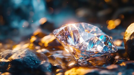 Sparkling Diamond in a Stream