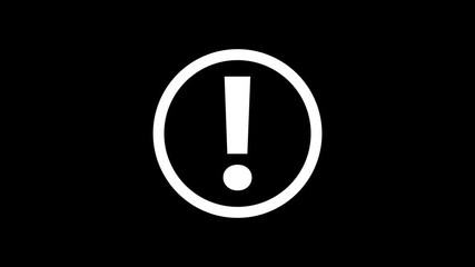 alert sign animation on transparent background