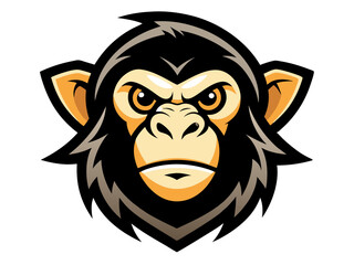 Canvas Print - A Monkey head mascot logo vector illustration