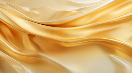 Luxurious golden satin fabric with soft flowing folds and smooth texture