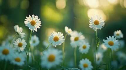 Poster - Daisy Meadow in Sunlight