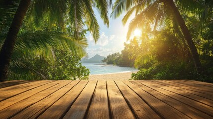 Poster - Tropical Paradise Beach Scene