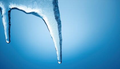 Aufkleber - Close-Up of Single Icicle Against Gradient Blue Sky. Perfect for Winter Marketing, Chill Weather Concepts, and Seasonal Backgrounds in Design Projects