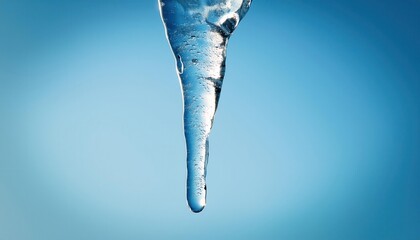Aufkleber - Close-Up of Single Icicle Against Gradient Blue Sky. Perfect for Winter Marketing, Chill Weather Concepts, and Seasonal Backgrounds in Design Projects