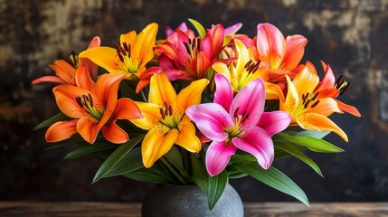 Wall Mural - Vibrant Lily Bouquet