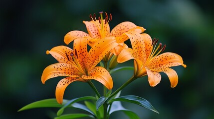 Poster - Orange Lilies in Full Bloom