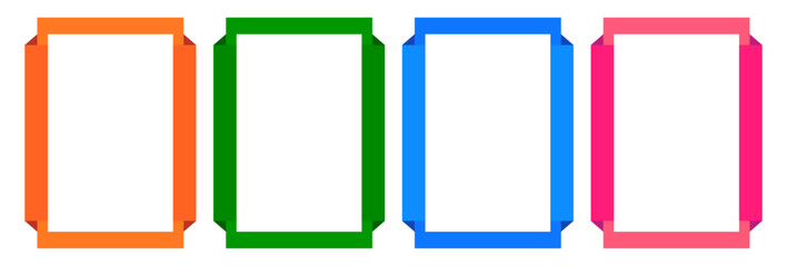Wall Mural - set of colored frames on transparent background
