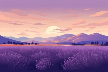 Canvas Print - lavender flower field landscape outdoors nature.
